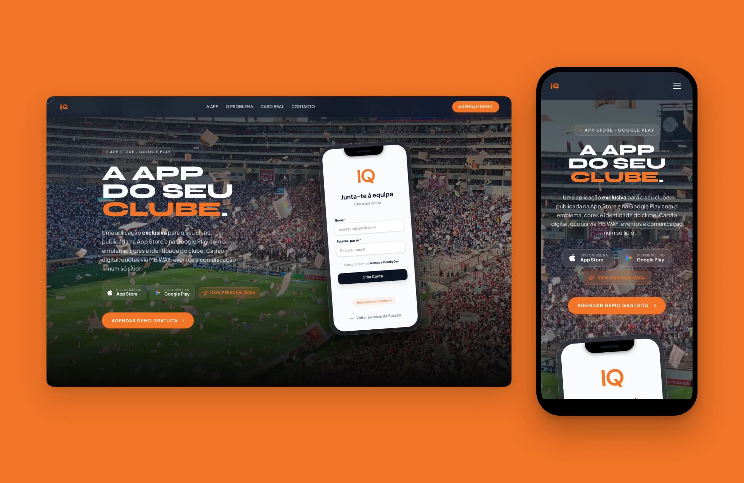 Club IQ website on desktop and mobile: the app of your club